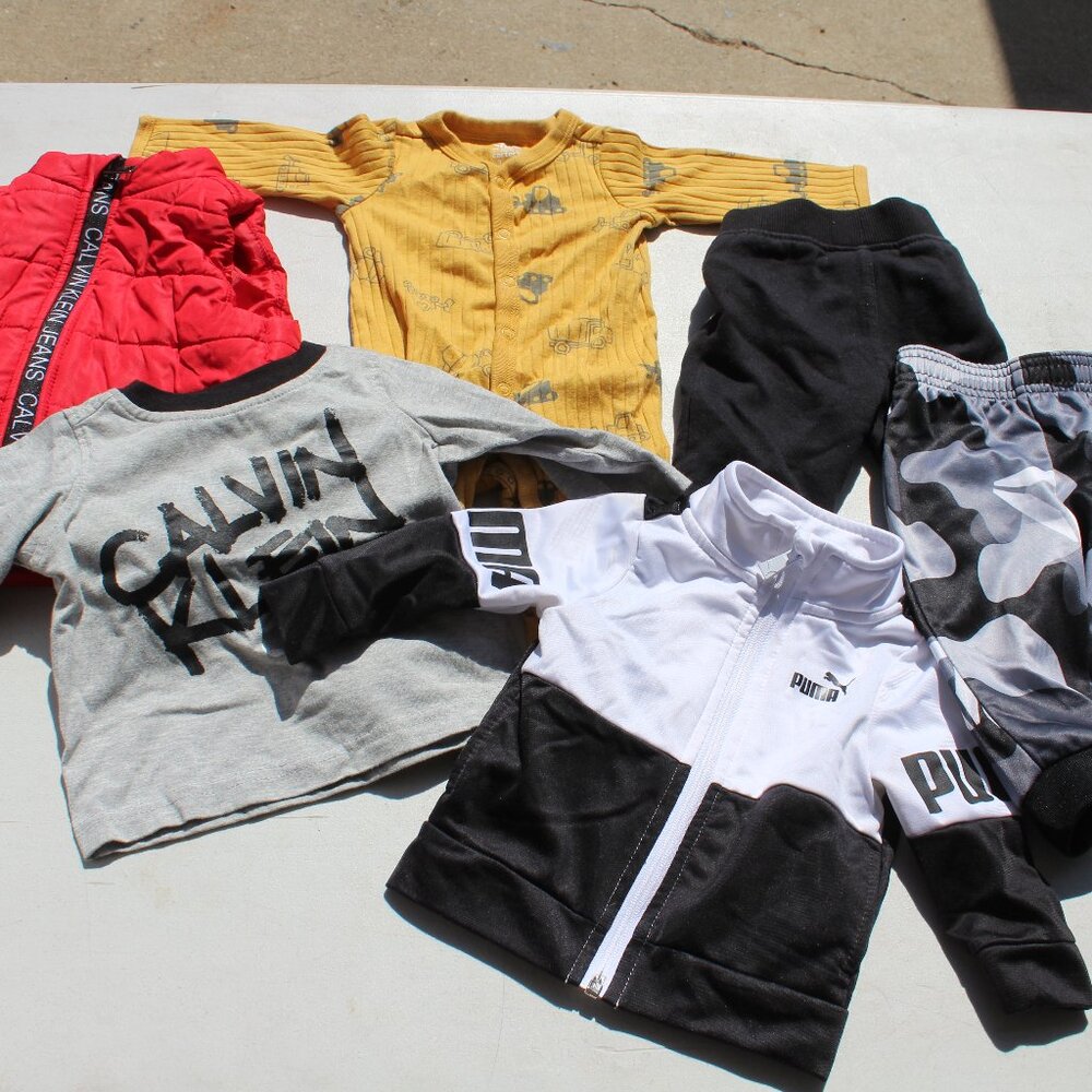 Baby Boy Size 3-6 Months - 6 Pc Clothing Bundle - Calvin Klein / Puma / Reebok